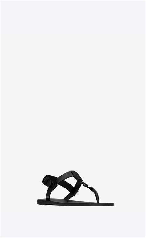 ysl nu pieds t strap sandals|CASSANDRE sandals in glazed leather .